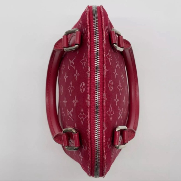 Auth Louis Vuitton Monogram Nano Alma Satin Red Bag - Picture 7 of 10